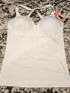 Shapermint White Sweetheart Built-In Bra Shaper Cami Size XL